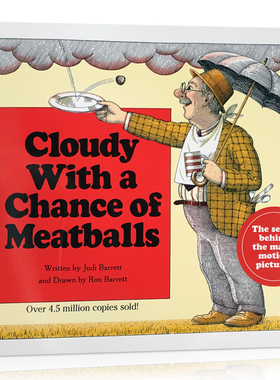 送音频进口英文原版绘本Cloudy With a Chance of Meatballs阴天有时下肉丸儿童启蒙趣味故事图文书学前教育童书亲子英语2-6岁