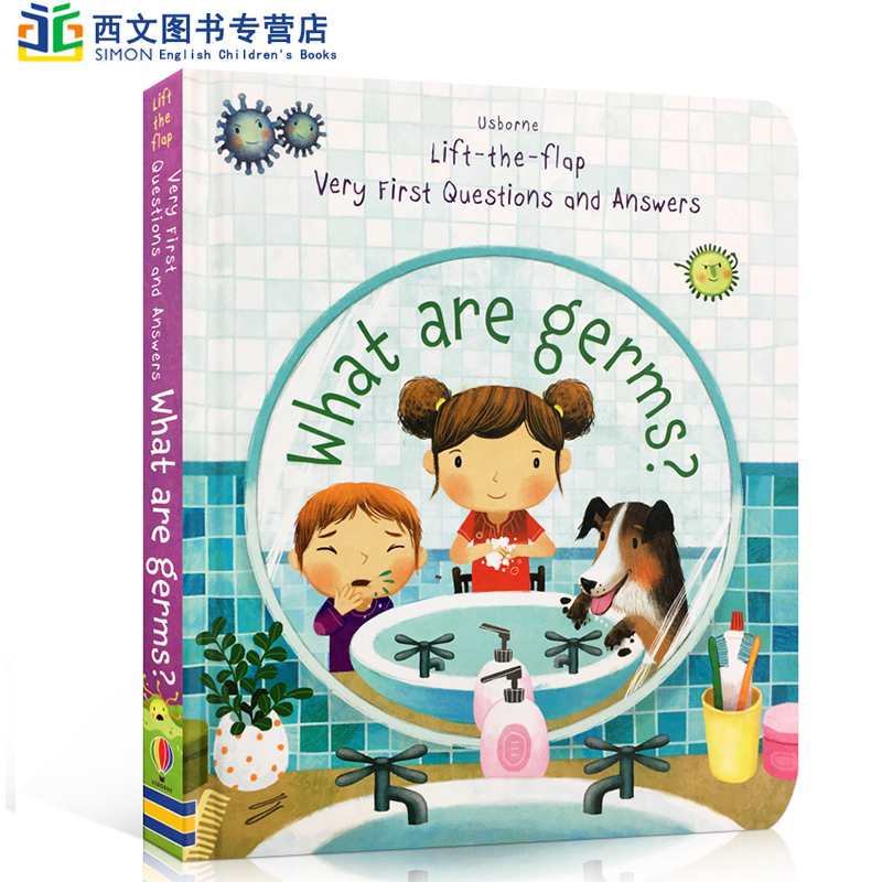 英文原版问与答细菌篇Usborne What Are Germs翻翻书立体书幼儿启蒙趣味玩具书亲子读物纸板书