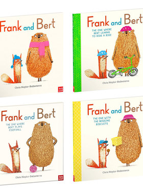 英文原版弗兰克和伯特 系列4本Frank and Bert The One Where Bert Learns to Ride a Bike狐狸和熊的搞笑冒险 学骑车踢足球