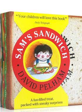 英文原版Sam's sandwich山姆的三明治David Pelham趣味翻翻书创意设计有趣造型立体游戏书儿童英语读物绘本韵文猜谜3-7岁正版