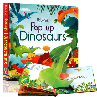 英文原版 Usborne Pop up Dinosaurs 恐龙3D视觉儿童科普玩具书籍 尤斯伯恩儿童趣味幼儿智力开发立体空间想象启蒙翻翻书