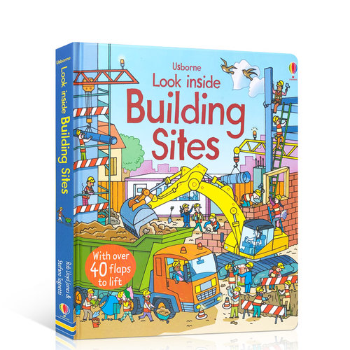 Usborne看里面系列建筑工地Look Inside Building sites英文原版纸板书幼儿儿童早教立体翻翻书科普英语故事3-4-5-6岁尤斯伯恩