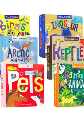 英文原版Hello World 你好世界系列6册绘本纸板书 Ocean Life 海洋生物/Arctic Animals 北极动物 幼儿STEM科学启蒙读物图画书
