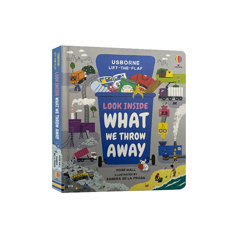 英文原版 Look Inside What We Throw Away 看里面系列:我们丢掉的物品 看里面揭秘处理垃圾的方法 儿童幼儿益智趣味纸板书