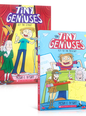 英文原版进口袖珍天才Pocket Tiny Geniuses#1-2Fly to the Rescue!/Set the Stage!2册  Scholastic出版青少年课外阅读章节桥梁书