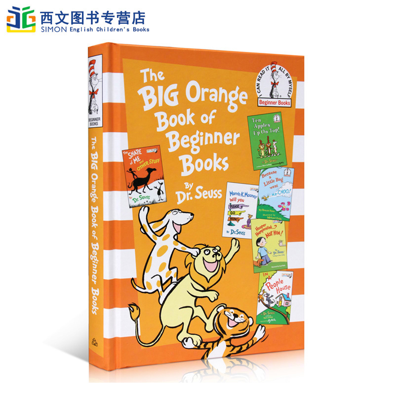 送音频进口英文原版The Big Orange Book of Beginner Books Dr. Seuss 5故事合集苏斯博士经典绘本英语提升ten apples up on top