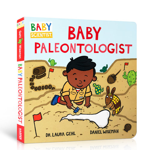 英文原版 儿童科学家纸板书 Baby Scientist：Baby Paleontologist 动物考古百科知识绘本 幼儿STEM启蒙科普图画书 英语进口正版书