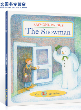 英文原版The Snowman雪人纸板书趣味翻翻书 Raymond Briggs雷蒙·布力格 荣获波士顿环球号角图画书奖Christmas圣诞节庆绘本