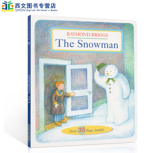 英文原版The Snowman雪人纸板书趣味翻翻书 Raymond Briggs雷蒙·布力格 荣获波士顿环球号角图画书奖Christmas圣诞节庆绘本