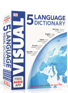 英文原版DK小百科系列5 Language Visual Dictionary5种语言图解字典绘本正版儿童英语插图启蒙词汇量积累阅读写作技能提升