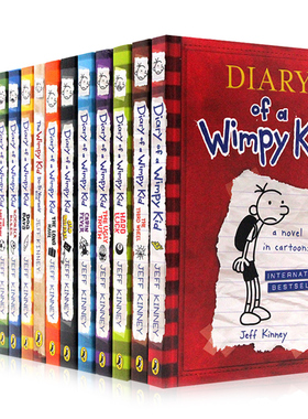 小屁孩的日记英文原版1-19全套Diary of a Wimpy Kid 哭包日记小学推荐桥梁书章节儿童文学插图童书幽默漫画 7-12岁小说