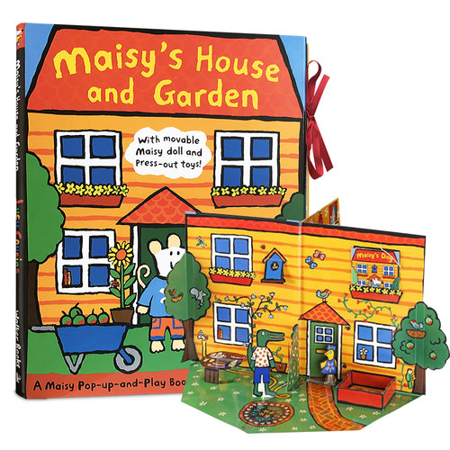 预售小鼠波波的房子和花园Maisy's House and Garden英文原版绘本搭建3D立体书场景精装亲子互动阅读游戏操作玩具书Lucy Cousins