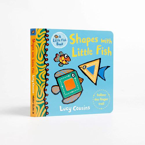 英文原版Shapes with Little Fish Board book小鱼的形状幼儿英语启蒙形状认知图画书绘本撕不烂纸板书宝宝早教亲子互动共读