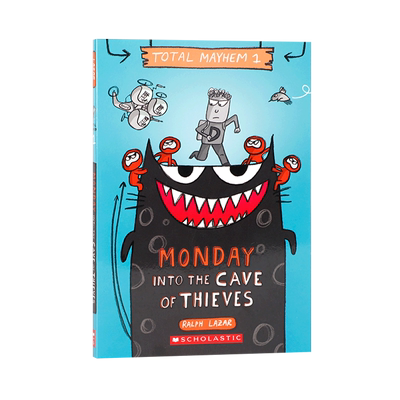 进口英文原版全面混乱Total Mayhem #1 Monday - Into the Cave of Thieves星期一--进入盗贼之洞儿童英语阅读桥梁章节漫画书