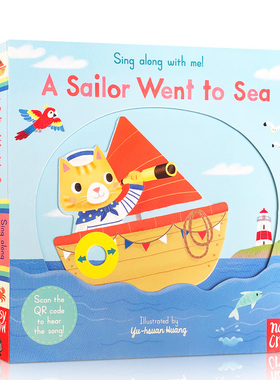 英文原版绘本Sing Along With Me! A Sailor Went to Sea抽拉推拉书经典英语童谣 0-3-6岁幼儿纸板机关操作玩具童书亲子互动