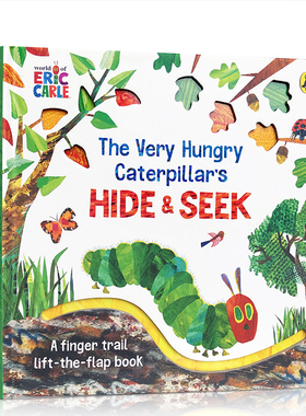 英文进口原版绘本Very Hungry Caterpillars Hide-and-Seek 好饿的毛毛虫亲子互动阅读启蒙认知撕不烂绘本Eric Carle作者正版