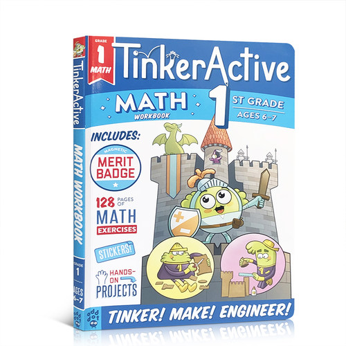 英文原版 小学生数学练习册Tinkeractive Wbs: 1st Grade Math 学生趣味英语辅导书一年级图画书亲子互动进口正版平装6-7岁