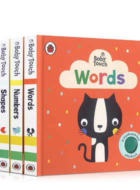 英文原版Baby Touch 触摸书4本 Baby Touch: Colours/Numbers/Shapes/Words 颜色/数字/形状/单词认知启蒙 可搭rainbow playbook