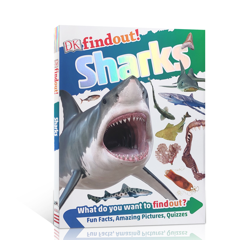 英文原版鲨鱼 DK findout! Sharks  DK发现知识系列 Oceans海洋/Science科学 6-12儿童启蒙知识绘本科普百科 英语课外阅读读物 书籍/杂志/报纸 原版其它 原图主图