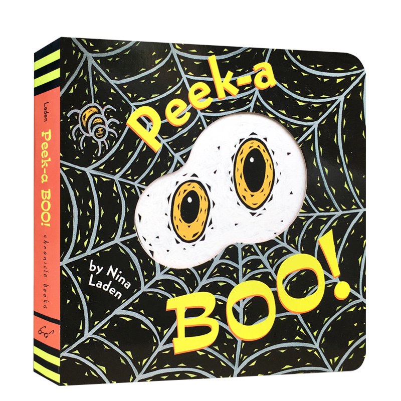 送音频英文原版绘本Peek a Boo! who猜猜我是谁同系列万圣节趣味玩具纸板书2-6岁入门启蒙洞洞躲猫猫亲子peekaboo书peekawho