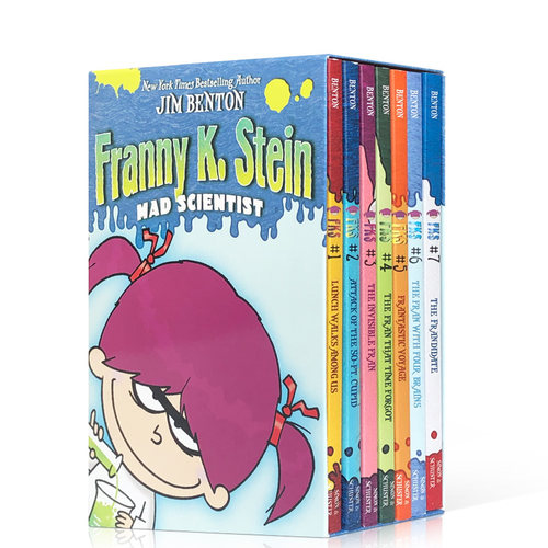 英文原版科学小超人弗兰妮7册The Complete Franny K. Stein, Mad Scientist: Lunch Walks Among Us 儿童课外阅读章节桥梁书