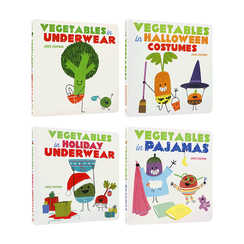 英文原版 HACHETTE：Vegetables in 系列4本 Abrams Appleseed出版 2-6岁儿童宝宝幽默搞笑培养认知趣味绘本纸板书
