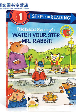 送音频英文原版绘本step into reading Level 1 Richard Scarry's Watch Your Step, Mr. Rabbit!4 - 6岁儿童兰登书屋分级阅读