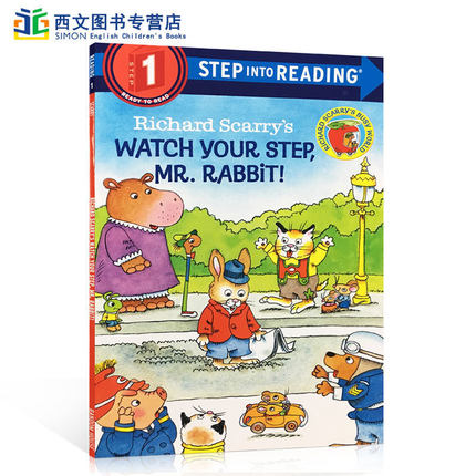 送音频英文原版绘本step into reading Level 1 Richard Scarry's Watch Your Step, Mr. Rabbit!4 - 6岁儿童兰登书屋分级阅读