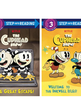 英文原版兰登分级阅读三级Step into Reading Welcome to the Inkwell Isles!/The Cuphead Show!:The Great Escape!茶杯头兄弟2册