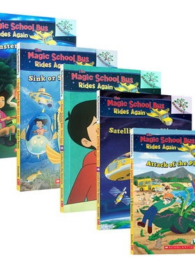 英文原版 学乐大树系列之神奇校车再出发THE MAGIC SCHOOL BUS RIDES AGAIN 1-5册 儿童课后阅读初级章节故事桥梁书 美国小学读物