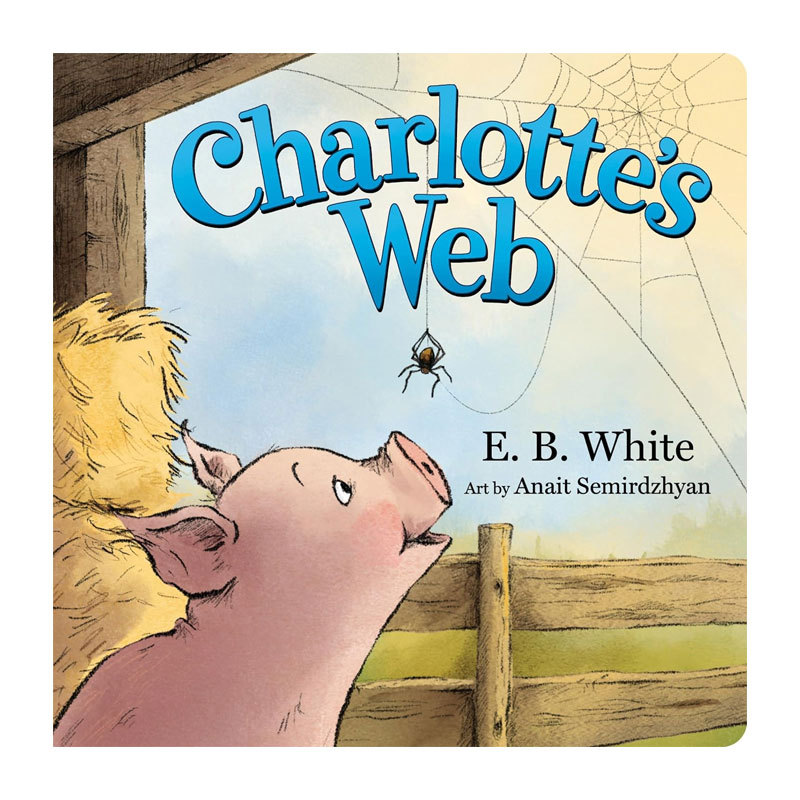 英文原版Charlotte's Web Board Book夏洛的网纸板书经典儿童文学夏洛特的网改编绘本纸板绘本4-8岁