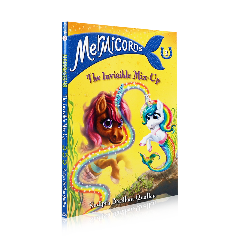 英文原版美人鱼独角兽Mermicorns#3:The Invisible Mix-Up看不见的乱 儿童英语课外阅读 魔法主题桥梁章节书Purrmaids美猫鱼同作者