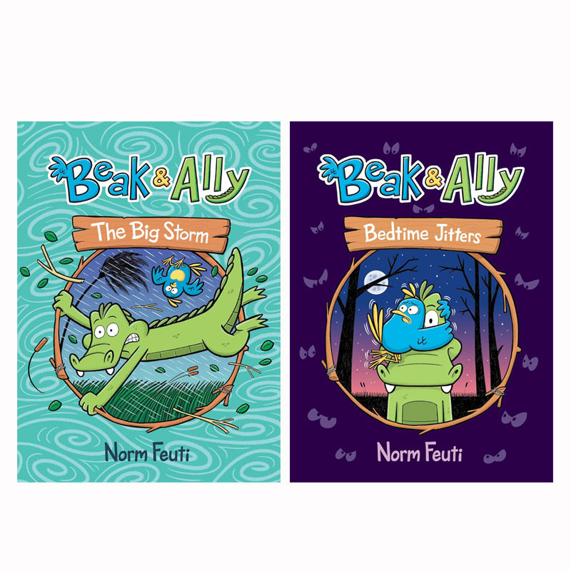 英文原版 HCP：Beak & Ally 小鸟与鳄鱼系列2本 6-10岁儿童宝宝启蒙益智幽默搞笑漫画小说 培养社交礼仪友谊平装绘本