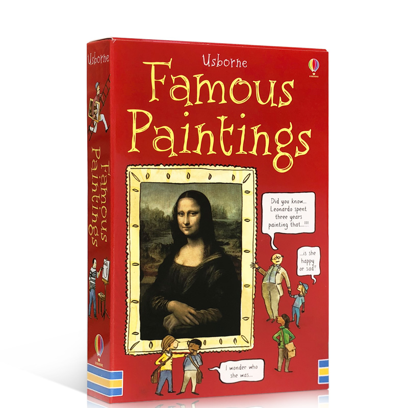 预售英文原版 Usborne Famous Painting Cards 名画卡片 小百科 艺术启蒙 科普  30张双面卡片 历史艺术名人认知 达芬奇 梵高 莫奈