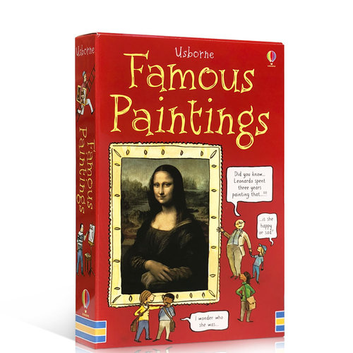英文原版 Usborne Famous Painting Cards 名画卡片 小百科艺术启蒙 科普 30张双面卡片 历史艺术名人认知 达芬奇 梵高 莫奈