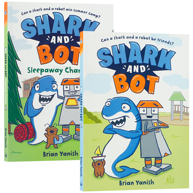英文原版 Penguin：Shark and Bot 鲨鱼和机器人 系列2本 Penguin Random House 4-8岁儿童宝宝启蒙益智漫画书平装