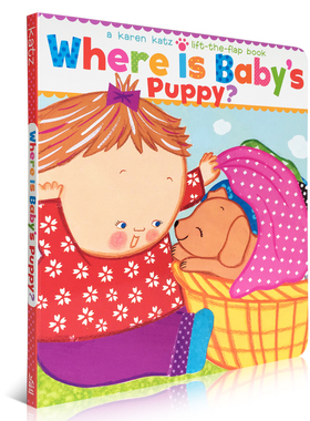 英文原版纸板书 Where Is Baby's Puppy?宝宝的小狗在哪里? 儿童绘本读物 英语训练 启蒙早教睡前故事图画阅读图书Katz Karen