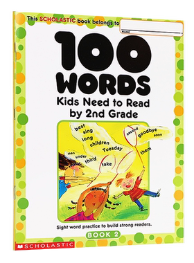 英文原版 美国小学2年级需要掌握100个单词汇 100 Words Kids Need To Read By 2nd Grade sight word练习册进口书籍
