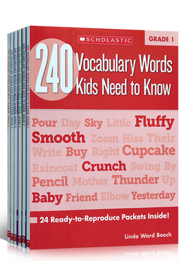 英文原版学乐出版练习册一至六年级240 Vocabulary Words Kids Need to Know:Grade 6册孩子需要知道的240个单词小学生家庭作业词