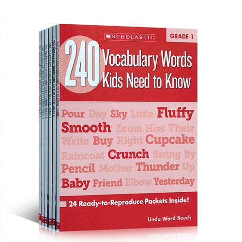 英文原版学乐出版练习册一至六年级240 Vocabulary Words Kids Need to Know:Grade 6册孩子需要知道的240个单词小学生家庭作业词