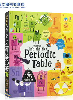 英文原版 Lift the Flap Periodic Table元素周期表 Usborne出品科普认知翻翻书化学启蒙 大开本 丰富信息量