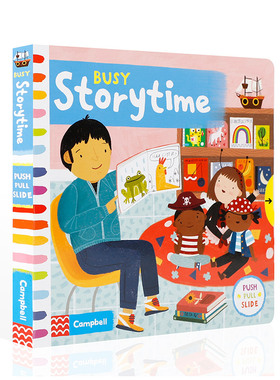 英文原版busy book系列Storytime忙碌的故事时间宝宝启蒙认知手指机关推拉书绘本好习惯养成Fire Station/zoo/supermarket机场Park