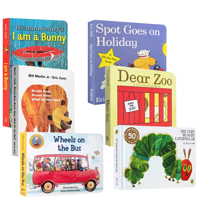 送音频英文原版绘本6册Dear Zoo亲爱的动物园 Where Is Spot小波在哪里 I Am a Bunny我是一只兔子Brown Bear What Do you see