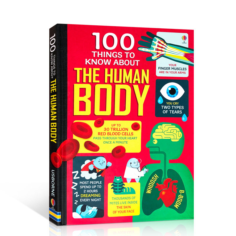 关于人体的100件事 英文原版100 things to know about the human body 图书活动书亲子互动英语绘本精装少儿知识百科 Usborne