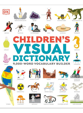英文原版 Childrens Visual DictionaryDK儿童视觉词典超过9000个基本单词和短语主题分类 全彩插图 拓展词汇单词认知 10-14岁