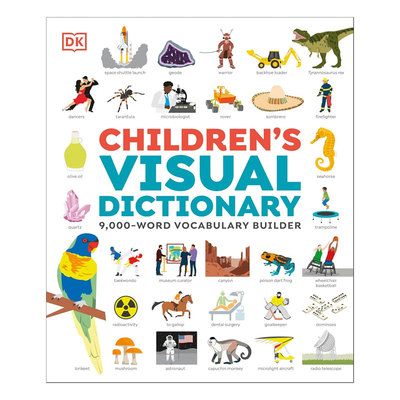 英文原版 Childrens Visual DictionaryDK儿童视觉词典超过9000个基本单词和短语主题分类 全彩插图 拓展词汇单词认知 10-14岁