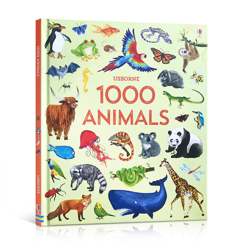 Usborne 出版1000 Animals 1000种动物 精装大开书 儿童启蒙早教益智科普百科课外读物书 单词知识认知进口英文原版绘本2-6岁