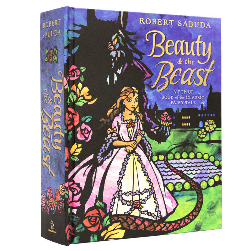 预售美女与野兽立体书Beauty and the Beast Pop-Up英文原版迪士尼动画片睡前故事爱情小说3-4岁3D弹起教具玩具益智互动图画书
