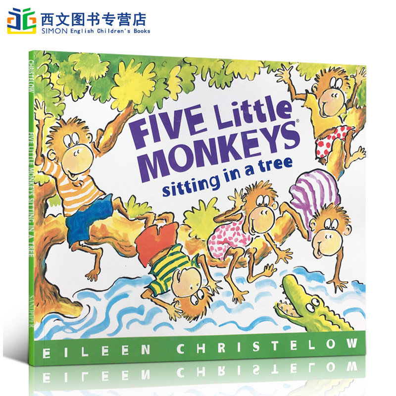 【送音频】英文原版绘本Five Little Monkeys Sitting in a Tree五只小猴坐在树上廖彩杏书单第十三周亲子睡前故事图画书2-6岁 书籍/杂志/报纸 原版其它 原图主图