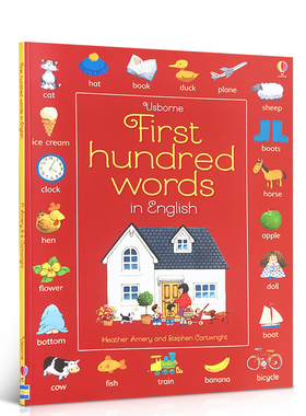 英文原版 First Hundred Words in English初学英语100词启蒙绘本儿童早教尤斯伯恩图书日常词汇英语绘本书籍儿童早教读物英语词典